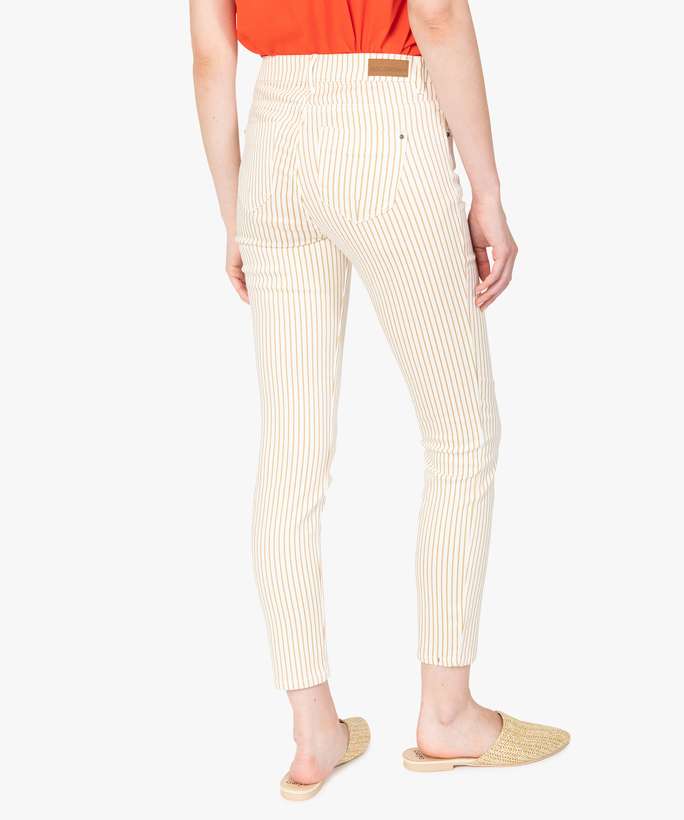 Pantalon slim rayé dos